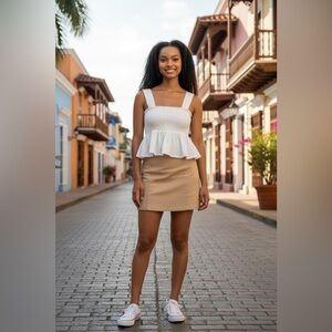 Francesca's Collections Ivory Textured Top